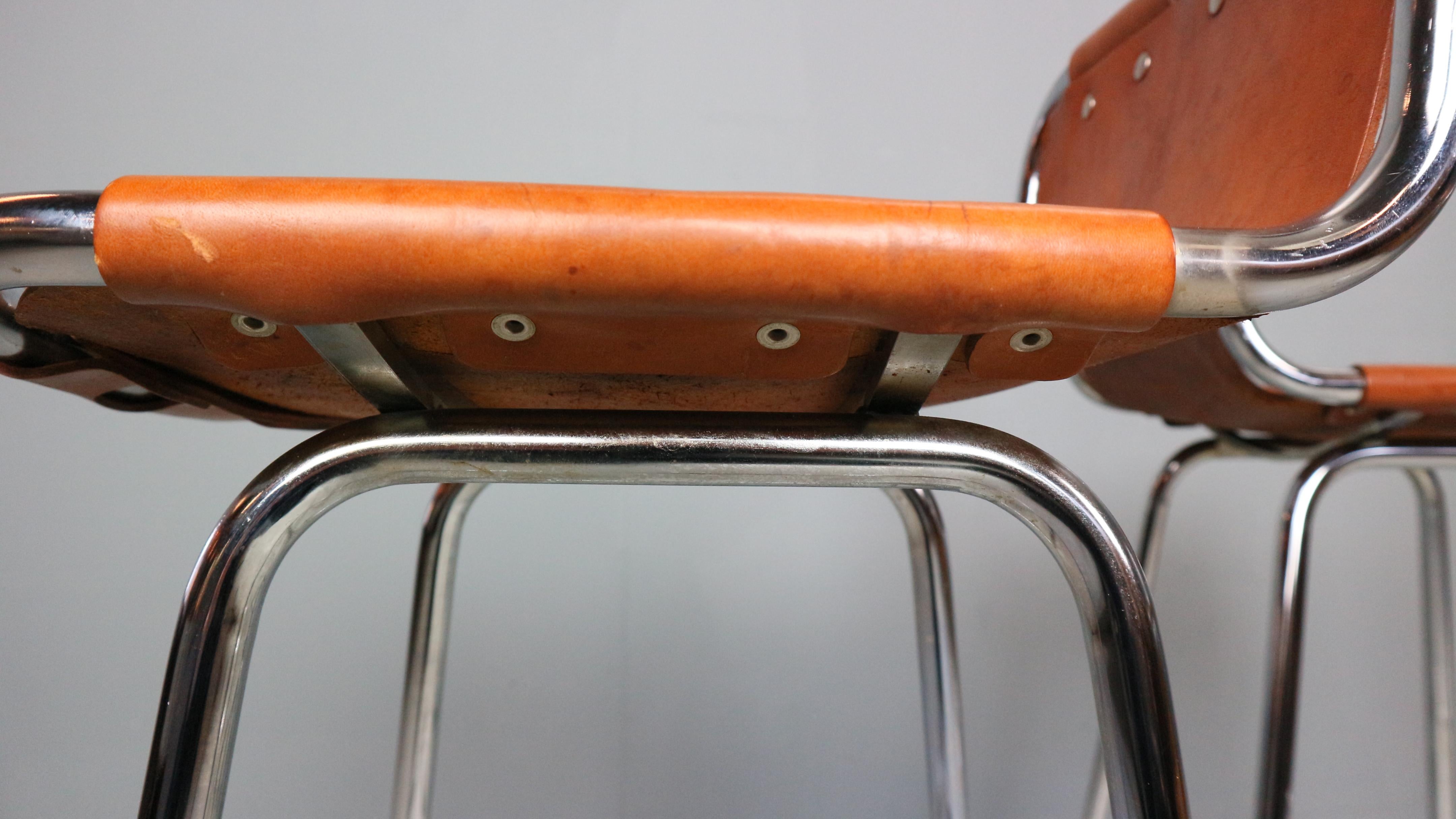 3x Leather Bar Stool for Les Arc Ski Resort, Selected by Charlotte Perriand 10