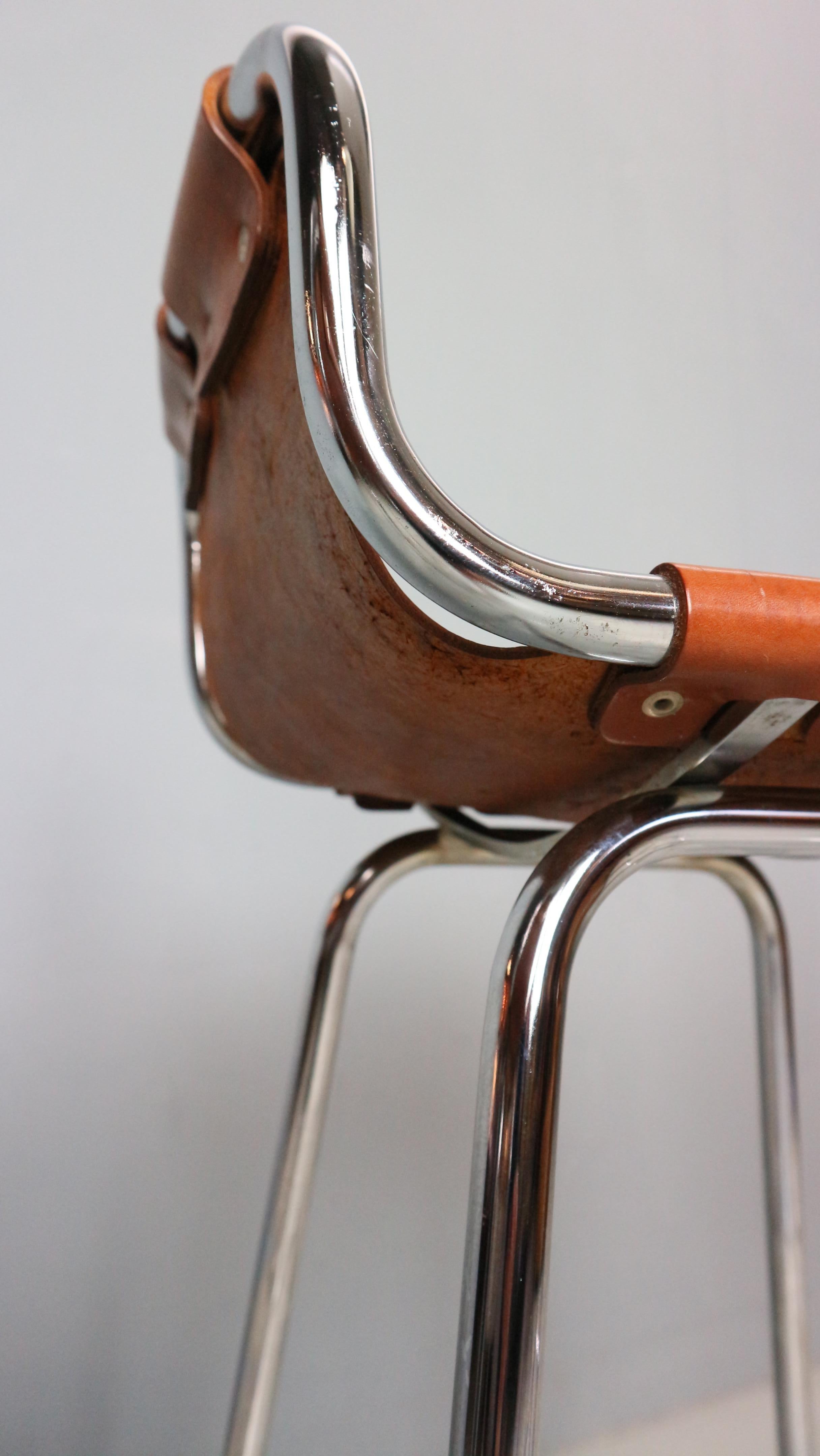 3x Leather Bar Stool for Les Arc Ski Resort, Selected by Charlotte Perriand 11