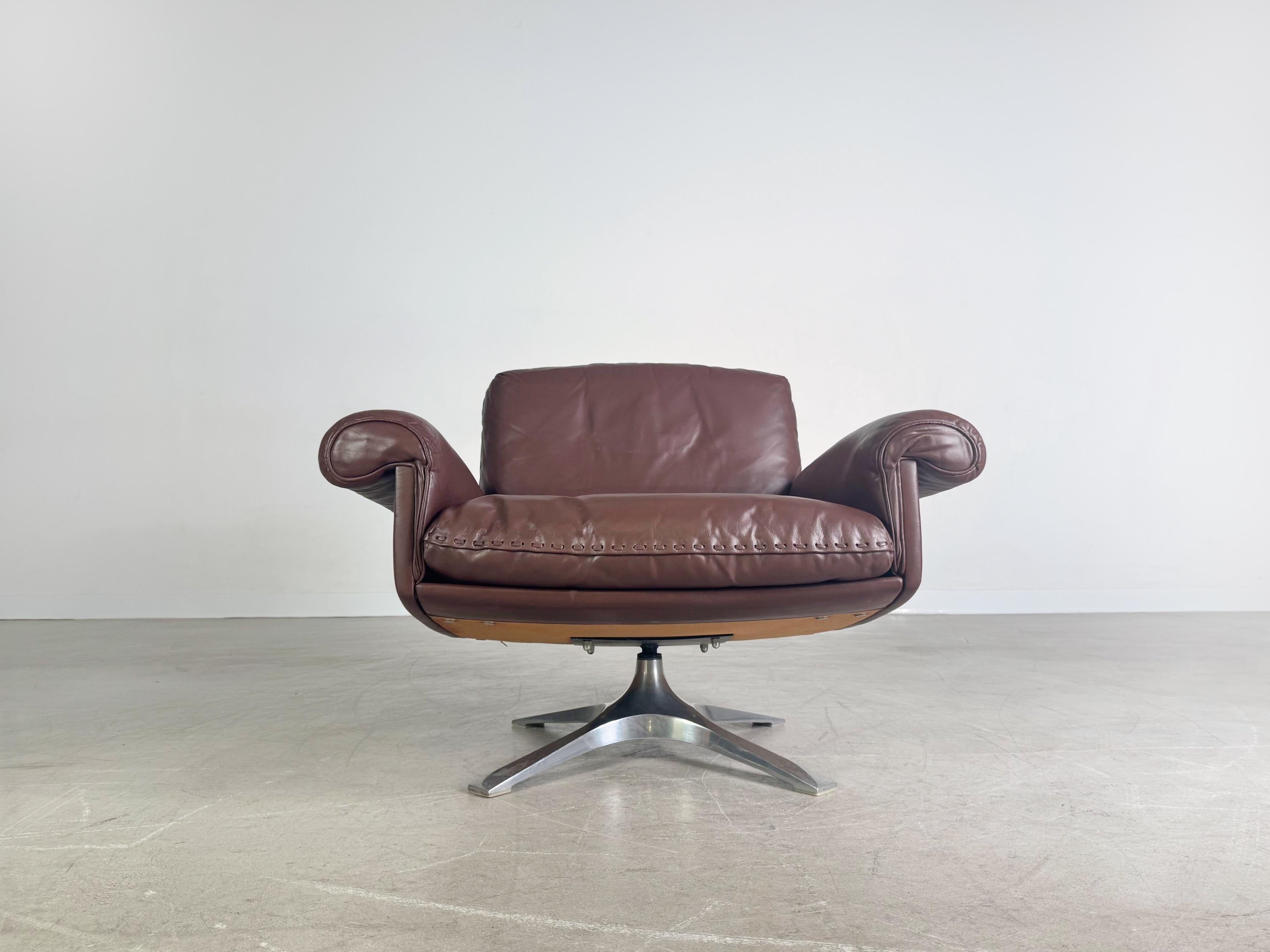 3x Original Midcentury Sessel de Sede DS 31 Leder braun Design 1 im Zustand „Gut“ im Angebot in Berlin, DE