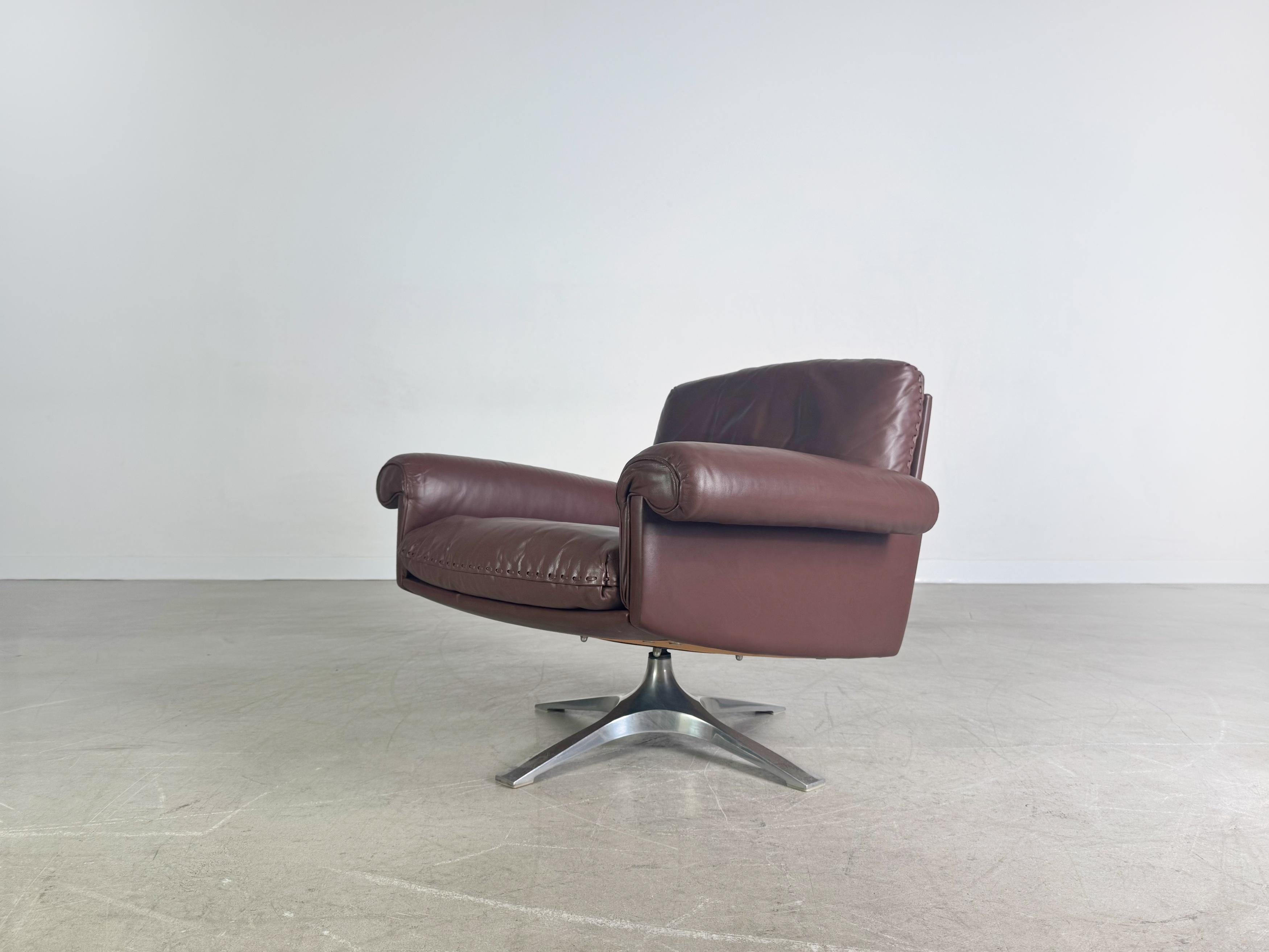 3x Original Midcentury Sessel de Sede DS 31 Leder braun Design 1 (Ende des 20. Jahrhunderts) im Angebot