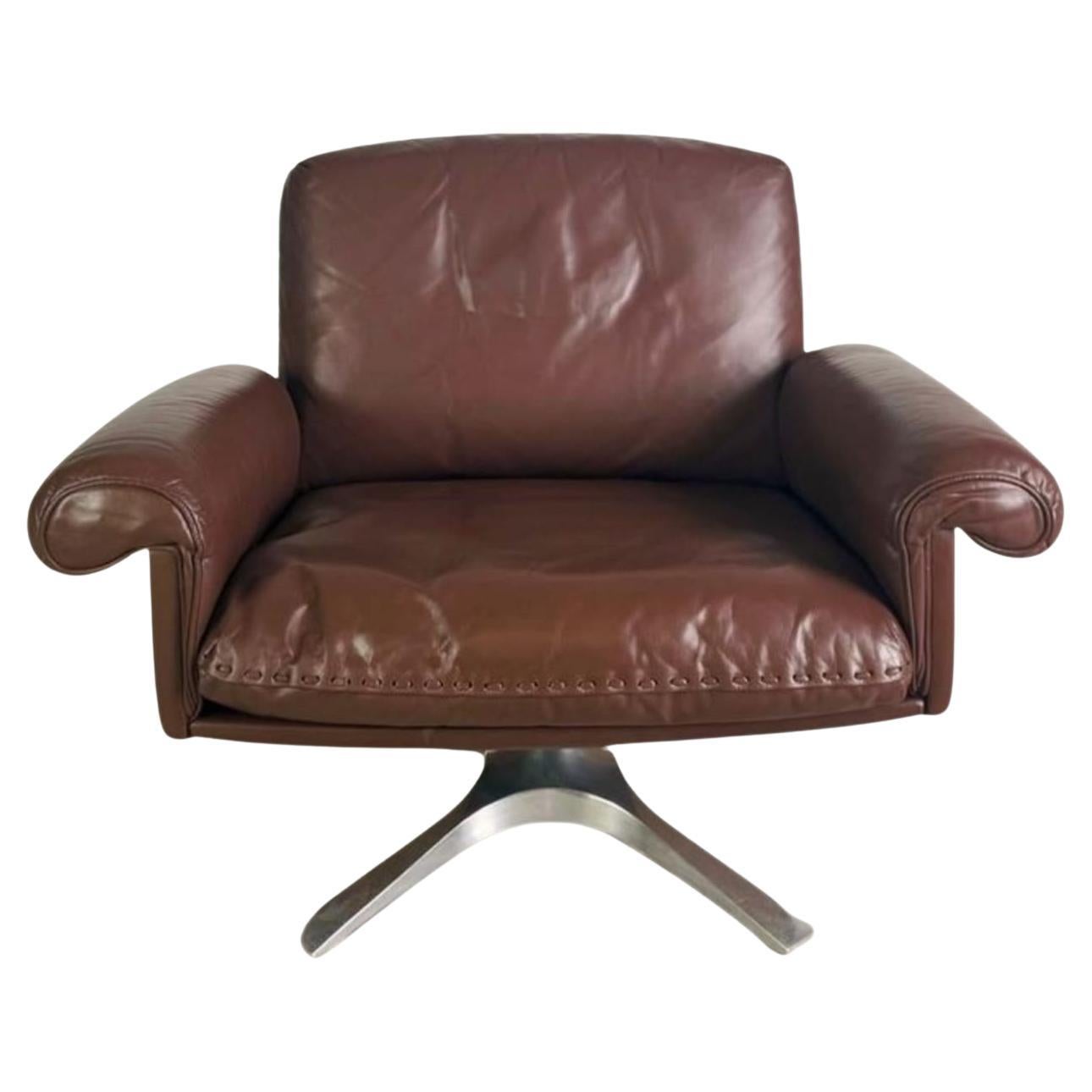3x Original Midcentury Sessel de Sede DS 31 Leder braun Design 1