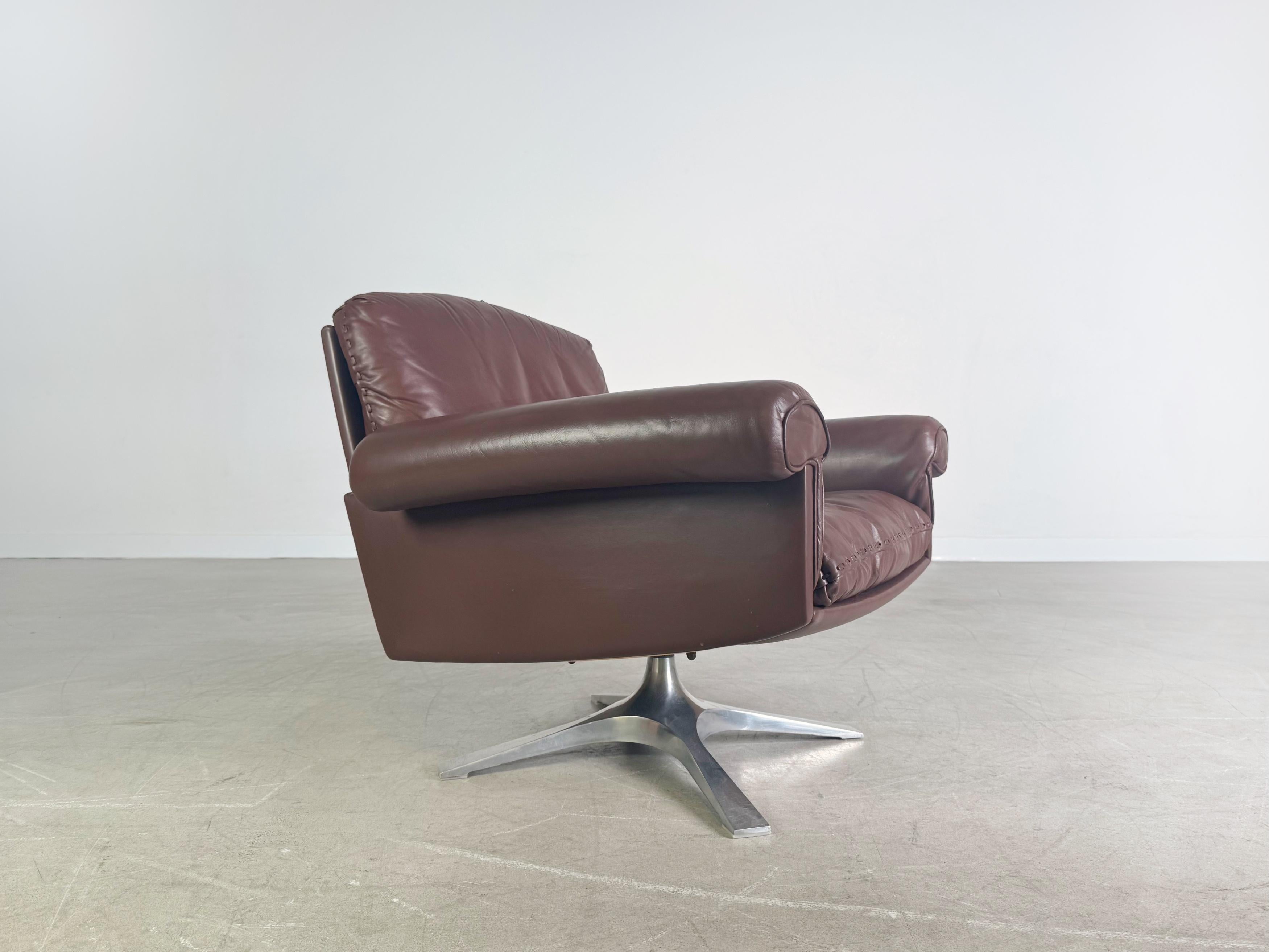 3x Original Midcentury Sessel de Sede DS 31 Leder braun Design 2 (Schweizerisch) im Angebot