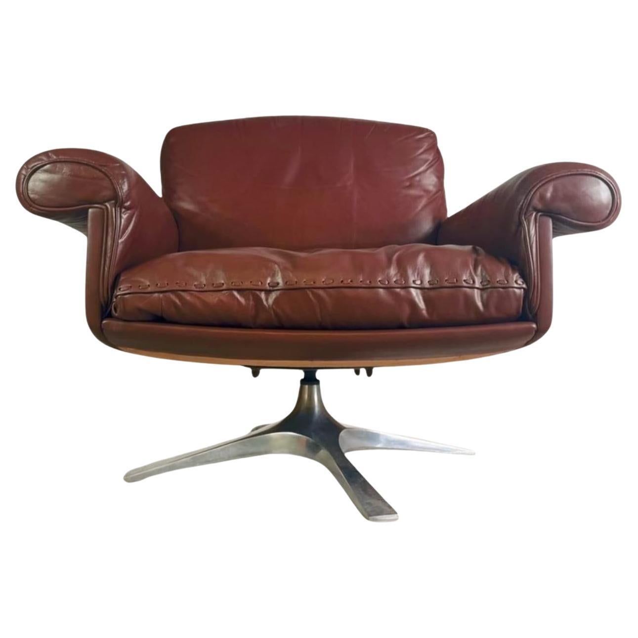 3x Original Midcentury Sessel de Sede DS 31 Leder braun Design 2