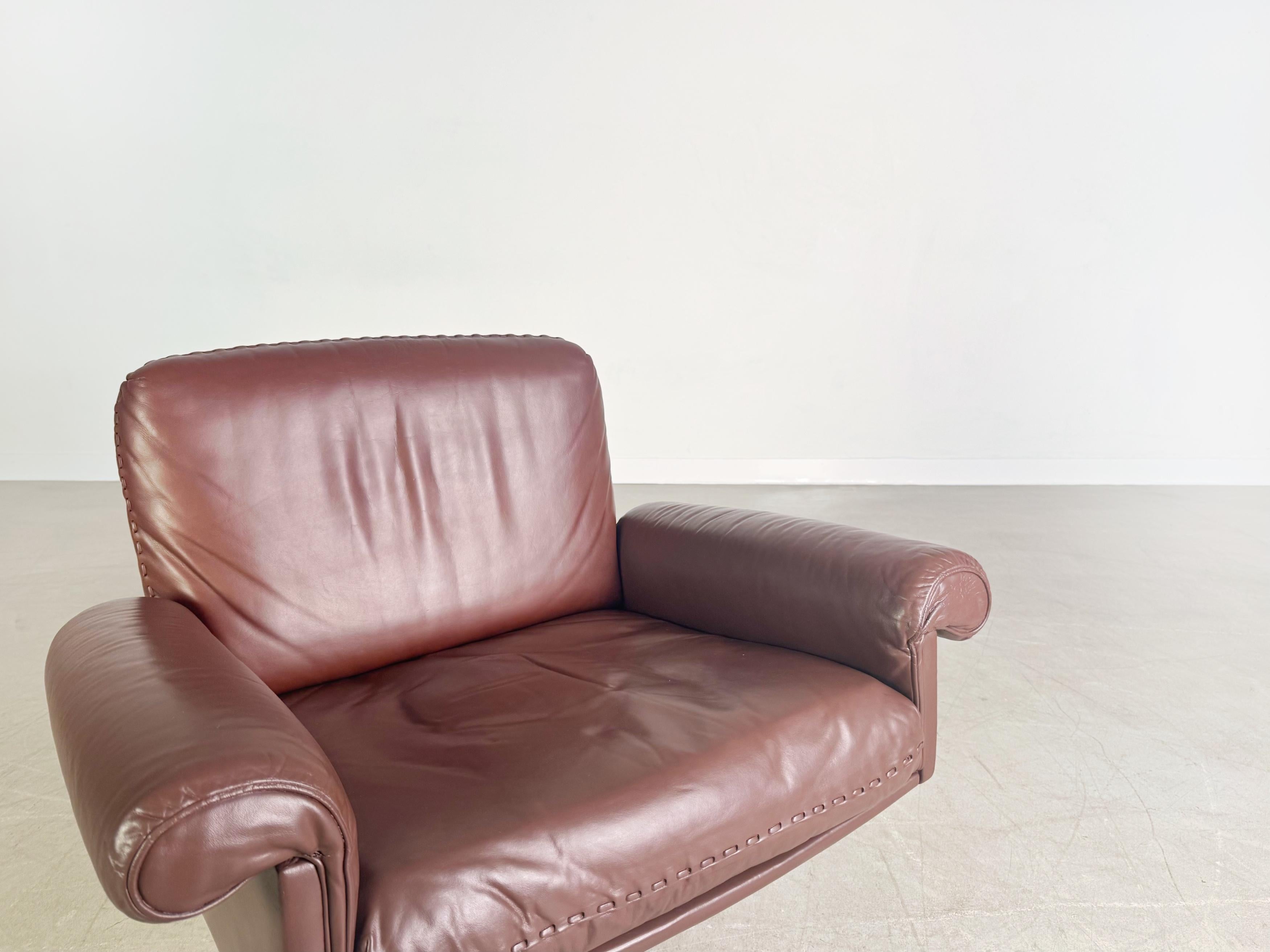 3x Original Midcentury Sessel de Sede DS 31 Leder braun Design 3 (Ende des 20. Jahrhunderts) im Angebot