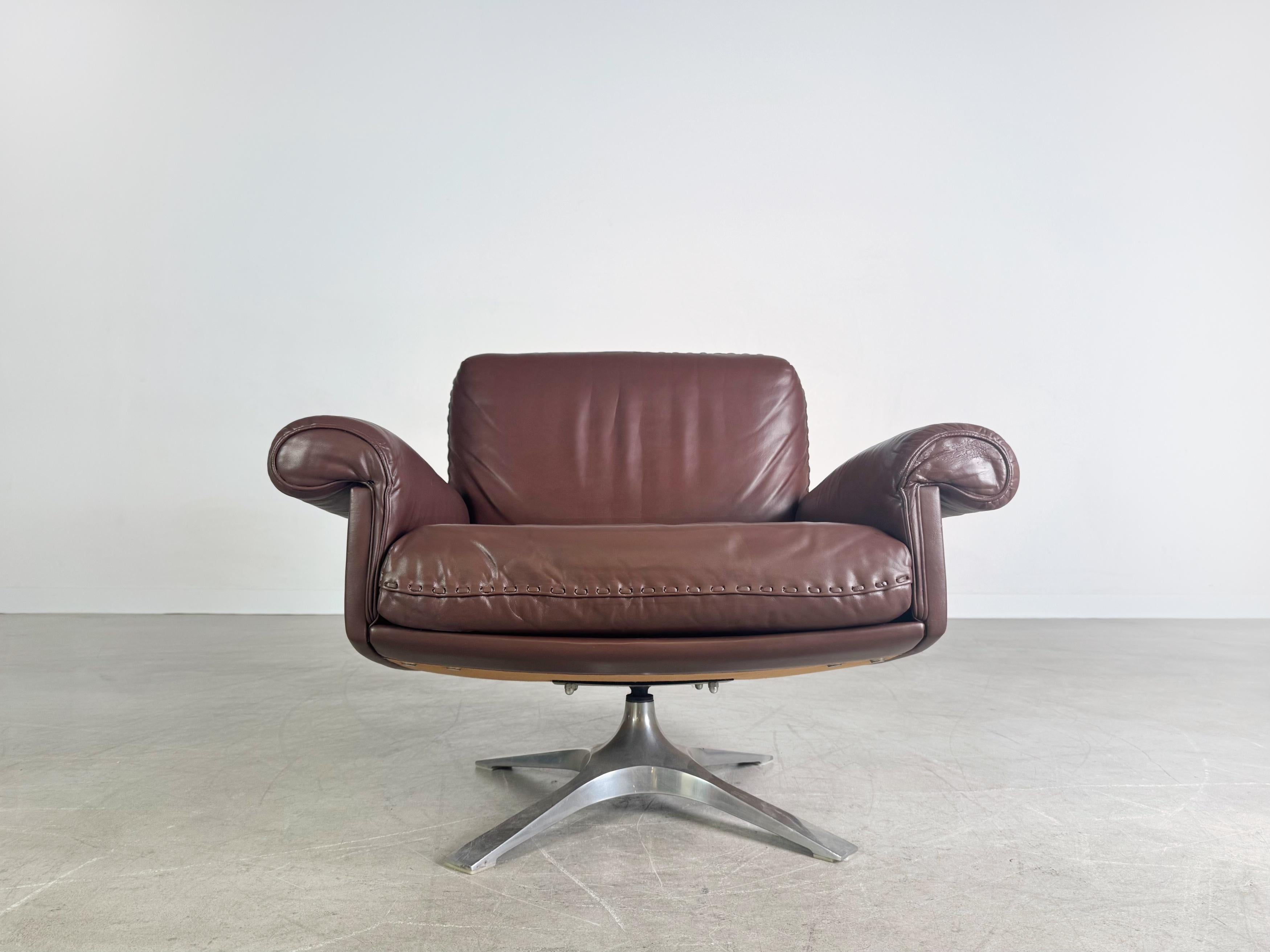 3x Original Midcentury Sessel de Sede DS 31 Leder braun Design 3 im Angebot 2