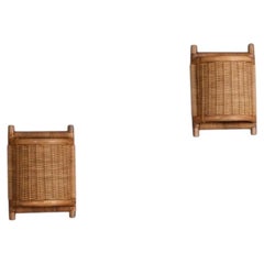 3x Rattan wall lamp