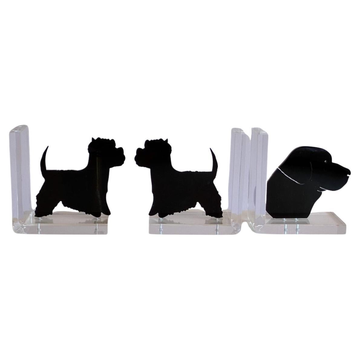 3x Fermalibri scultorei di Spisani Italia Cani Terrier Labrador