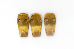 3x small brass hooks vienna around 1950s ( attr. Hagenauer )