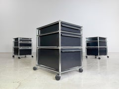 1x USM Haller Rollcontainer Büroschrank Fritz Haller Design schwarz