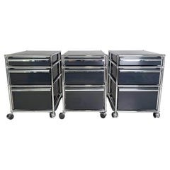 3x USM Haller Rollcontainer Büroschrank Fritz Haller Design schwarz