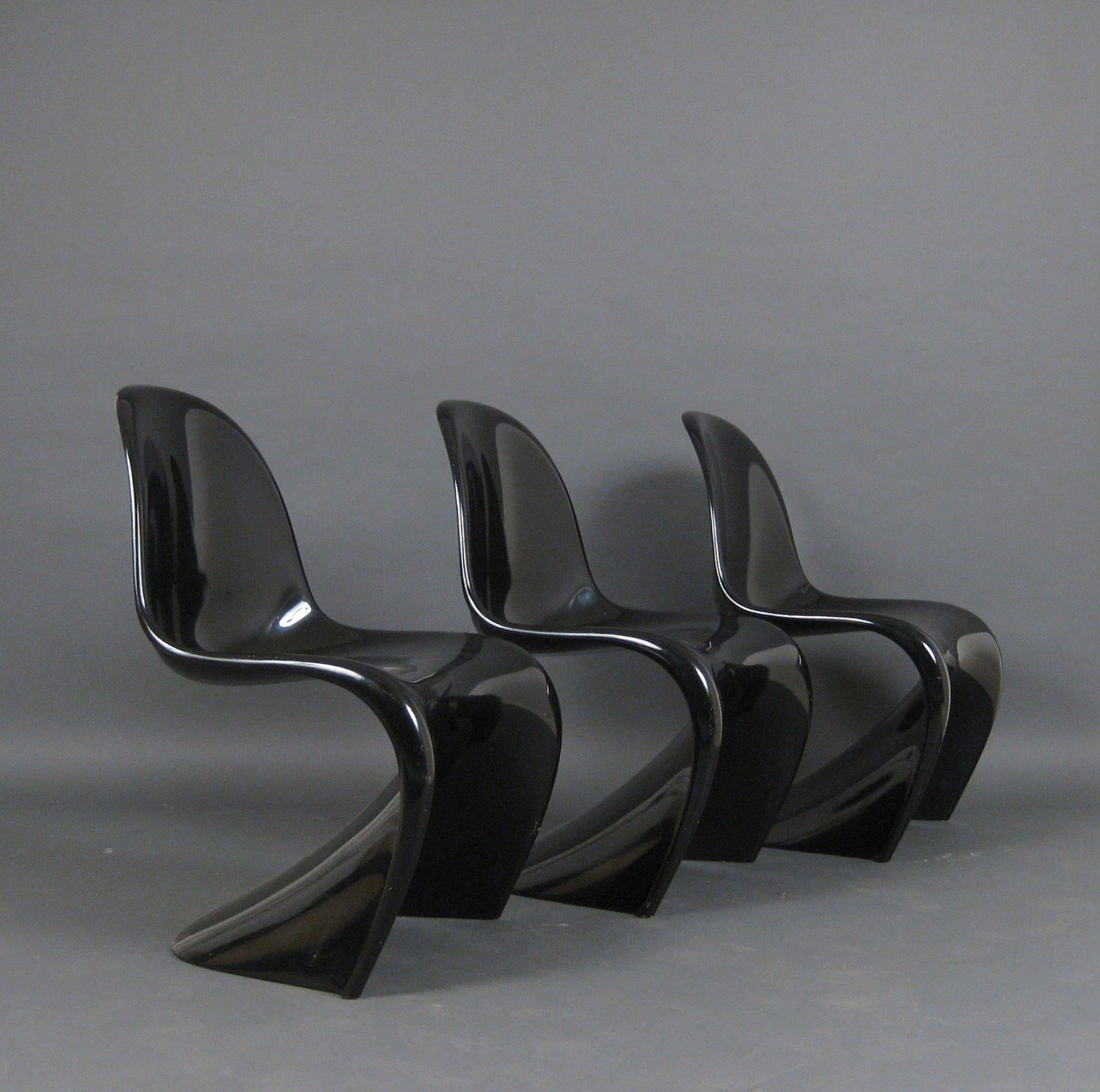 Verner Panton Set of Three Panton Chairs 1. Serie Baydur for Fehlbaum Production 1
