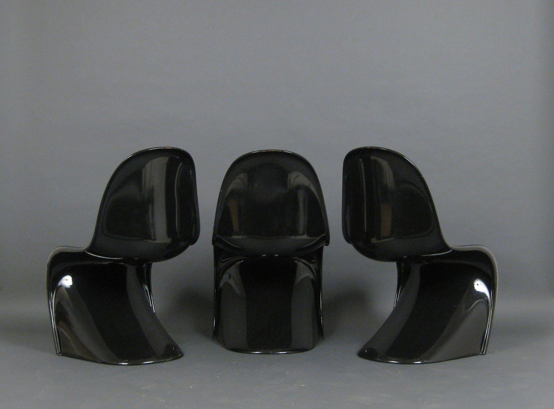Other Verner Panton Set of Three Panton Chairs 1. Serie Baydur for Fehlbaum Production