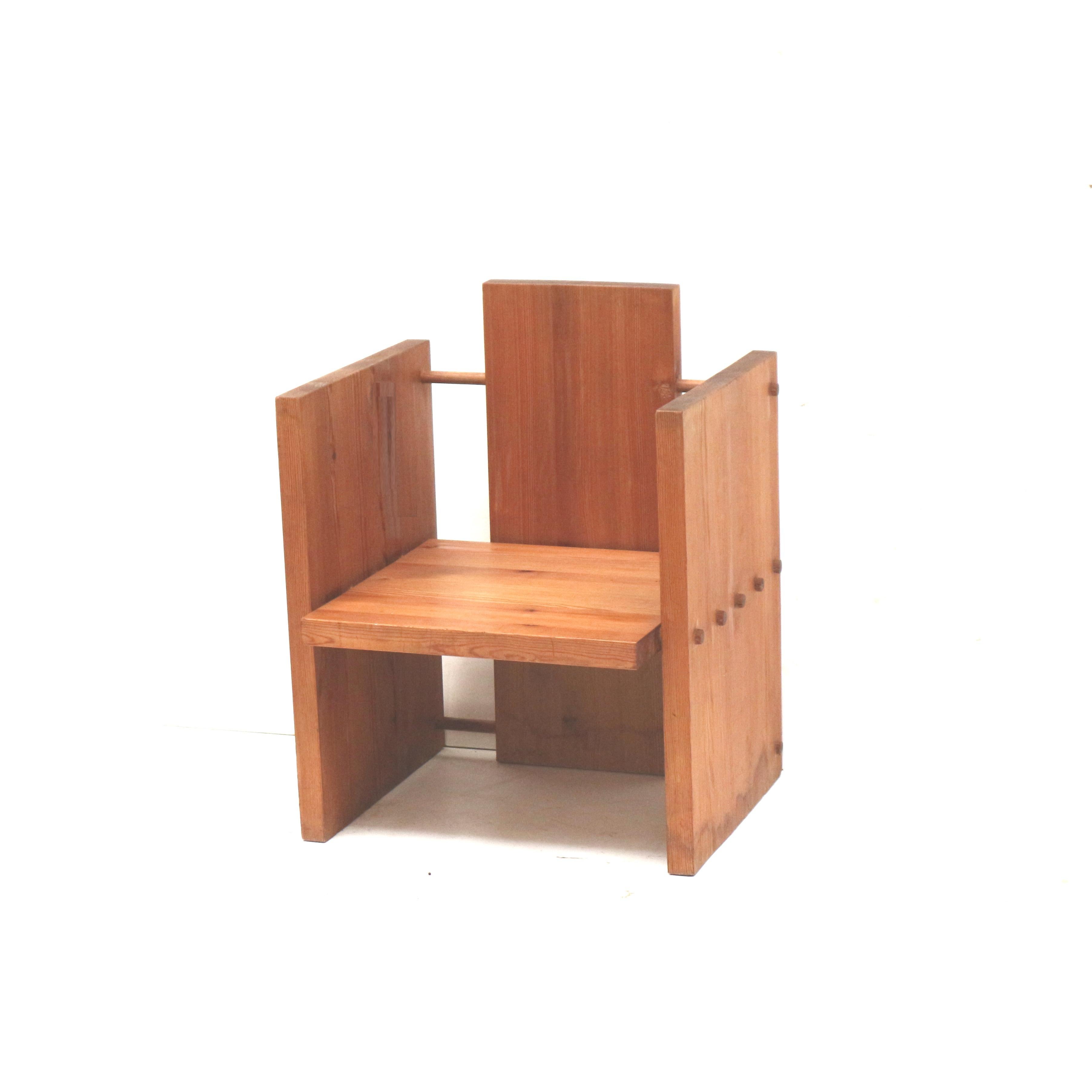 3x fauteuil moderniste brutaliste très rare conçu par l'architecte Fritz Zeiger en vente 9