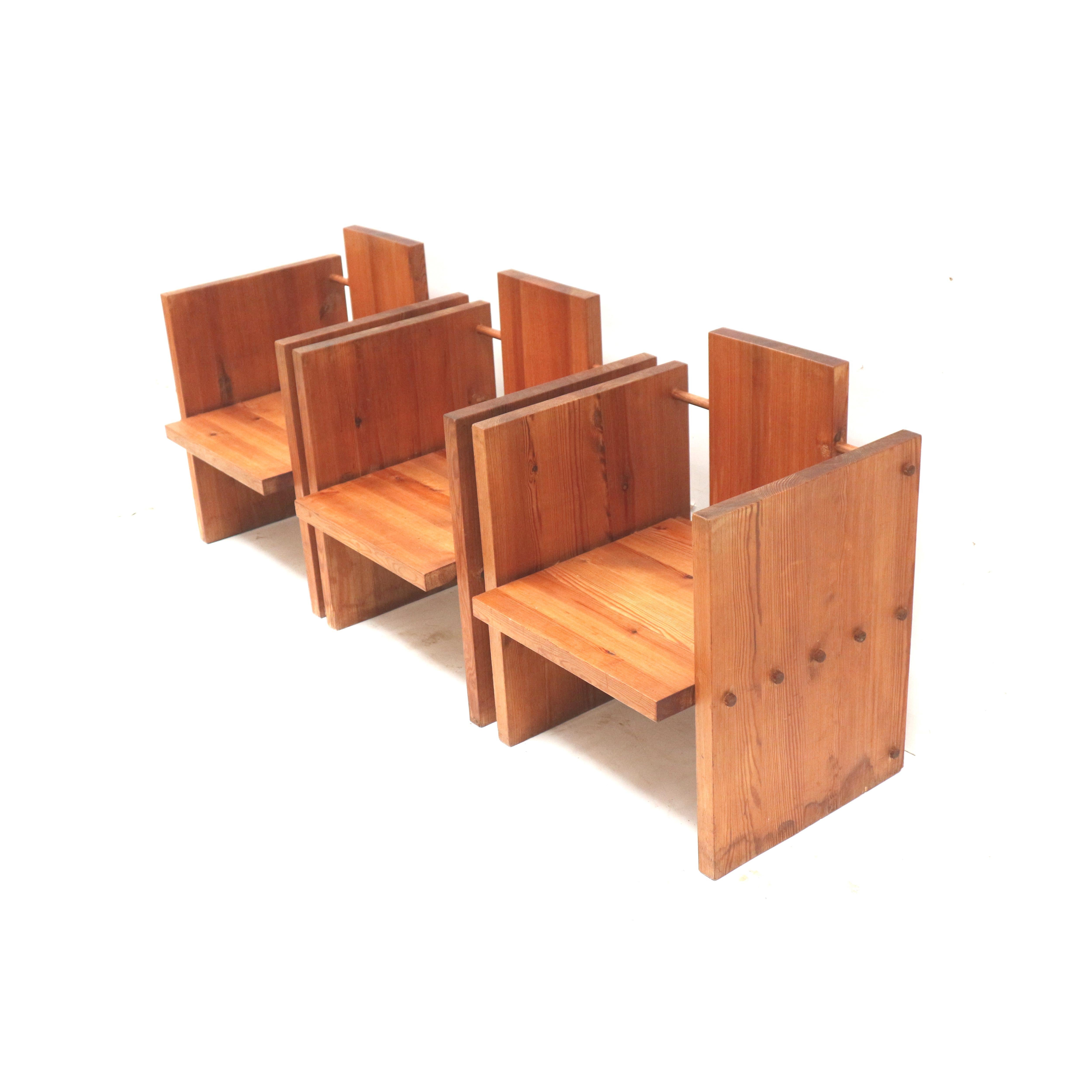 Brutalisme 3x fauteuil moderniste brutaliste très rare conçu par l'architecte Fritz Zeiger en vente