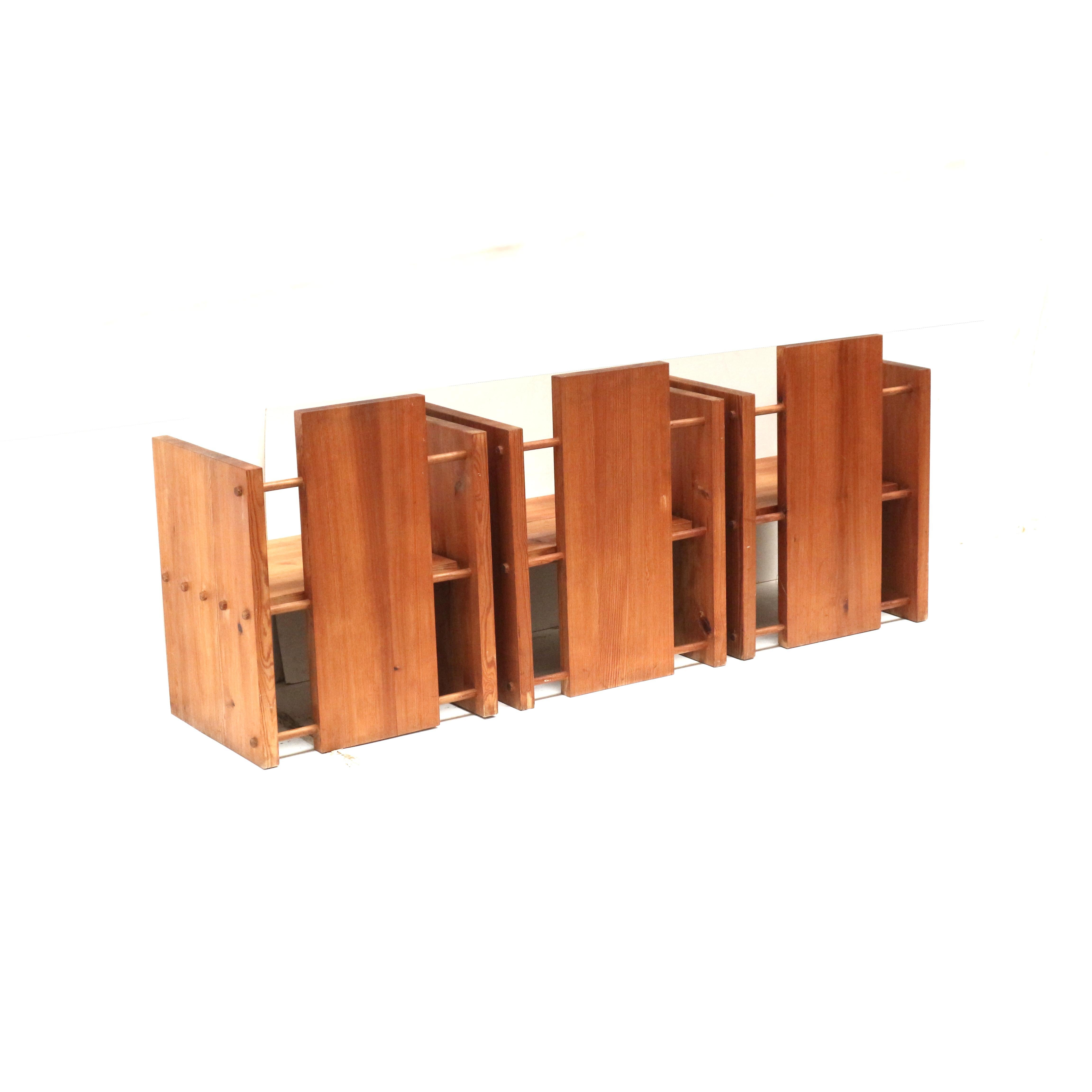Bois 3x fauteuil moderniste brutaliste très rare conçu par l'architecte Fritz Zeiger en vente
