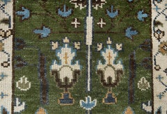 3x10 Ft Dark Green Tree Of Life Oushak Hand Knotted Runner Rug ( G - 15624 )