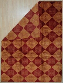 3x10 Opulent Classic Coral Diamond Contemporary Handknotted Afghan Wool Rug