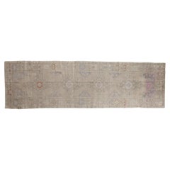 Tapis de couloir vintage Oushak vieilli