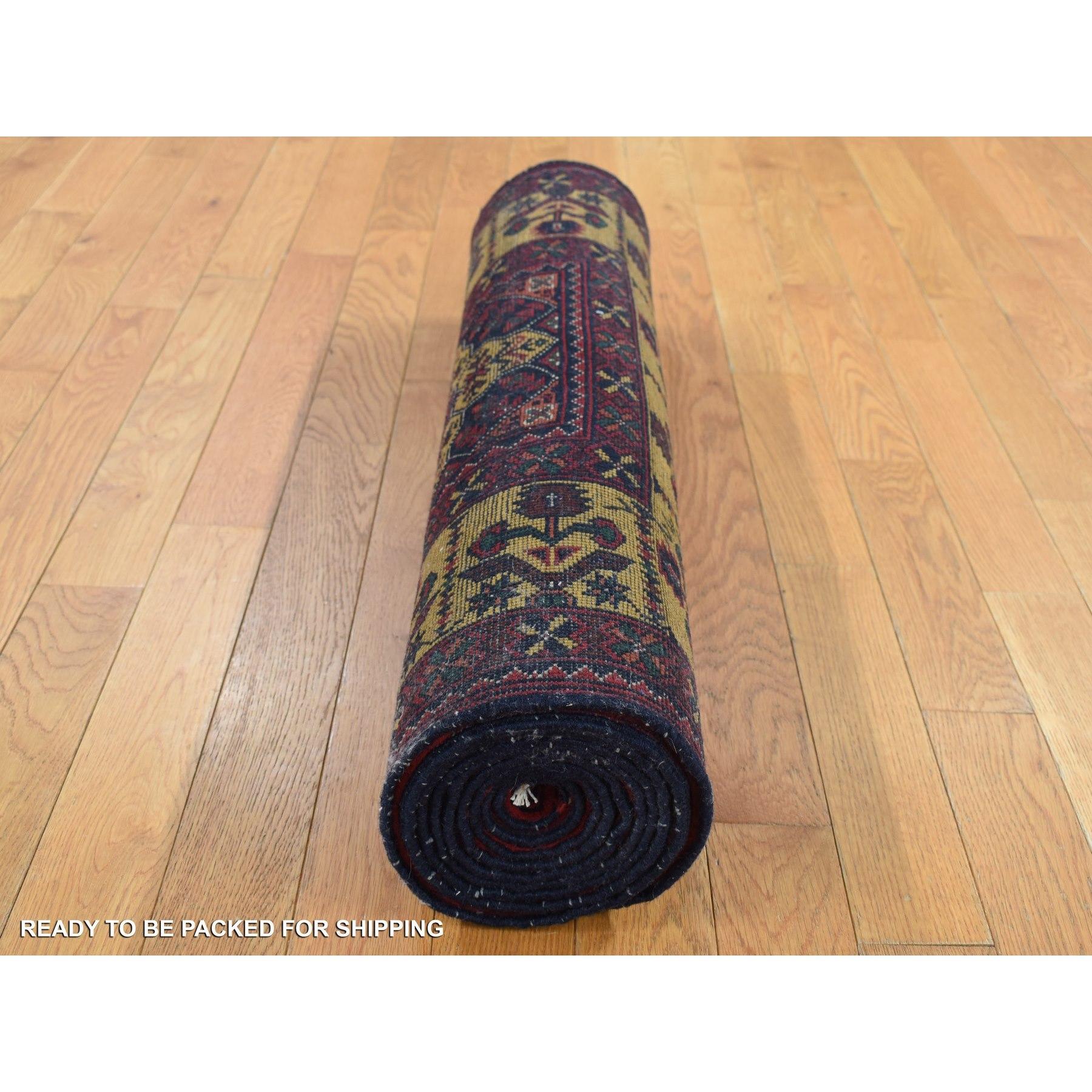 Lana Tappeto orientale rosso afghano Khamyab lucido in lana annodata a mano 3'x10'2