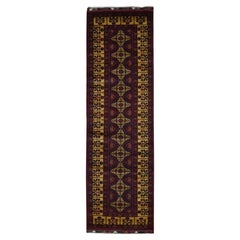3'x10'2" Red Afghan Khamyab Shiny Wool Hand Knotted Runner Oriental Rug