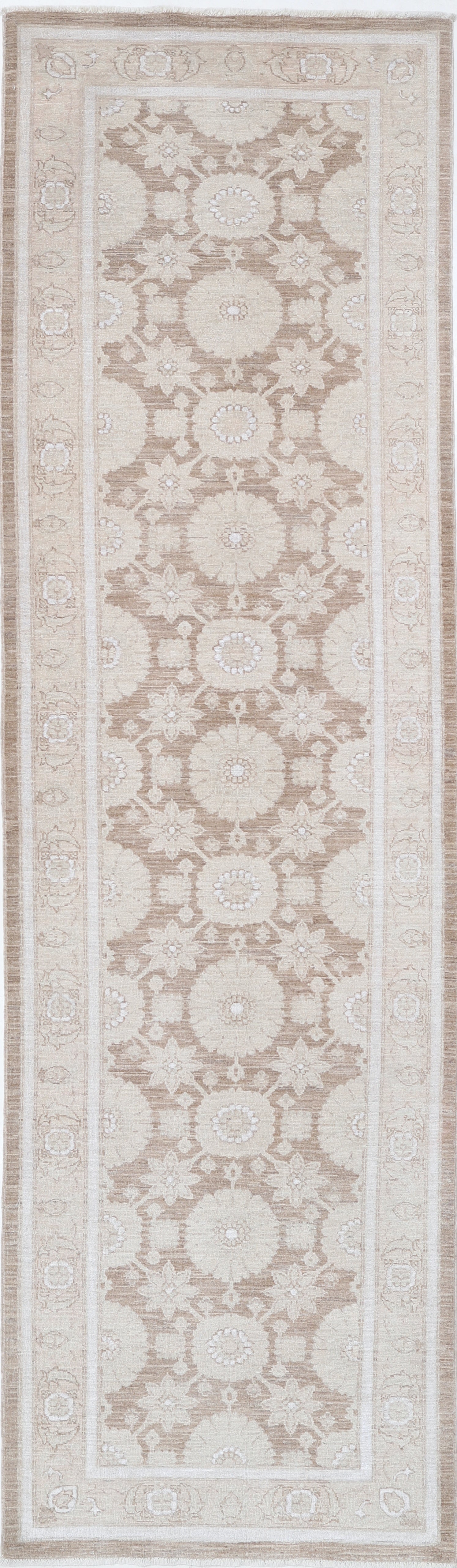3x10.7 ft Handknotted Runner Rug for Kitchen and Corridor Decor. Hallway Rug