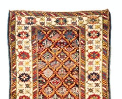 3x11 Ft Antique Caucasian Kuba Runner Rug, Excellent Condition, 19th Century