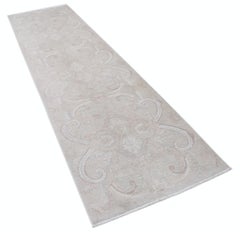 3x11 ft Handmade Runner Rug. Hallway Runner Rug. Beige Kitchen Rug. Corridor Rug