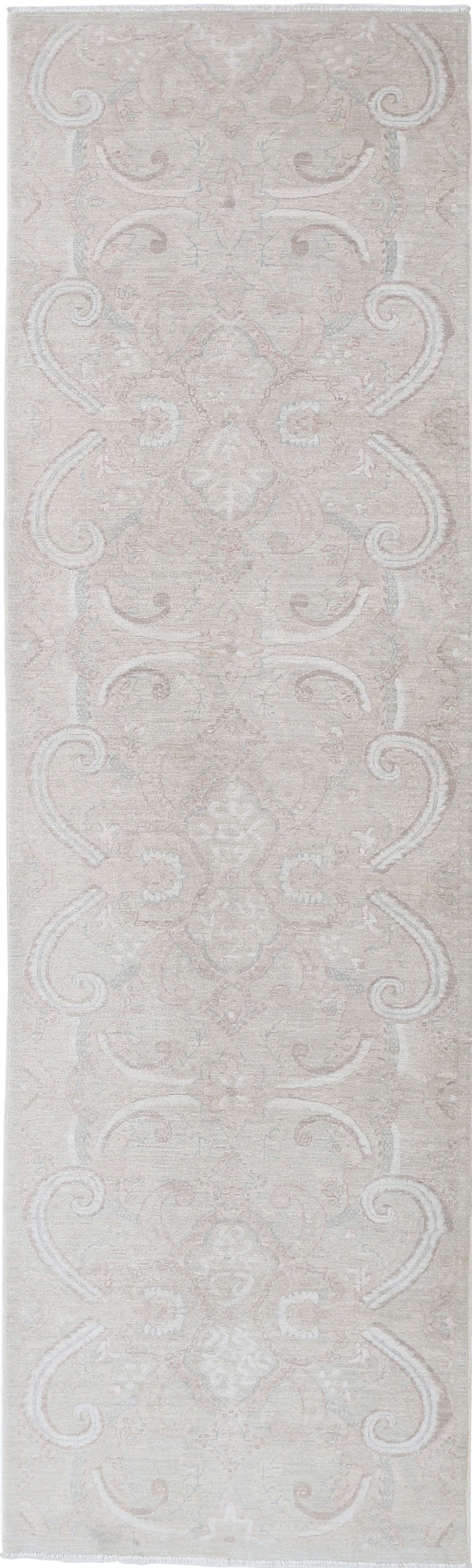 3x11 ft Handmade Runner Rug. Hallway Runner Rug. Beige Kitchen Rug. Corridor Rug