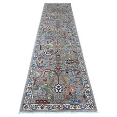 3'x11'10" Gris Noué à la main Aryana Bidjar Garus Runner Laine Tapis d'Orient