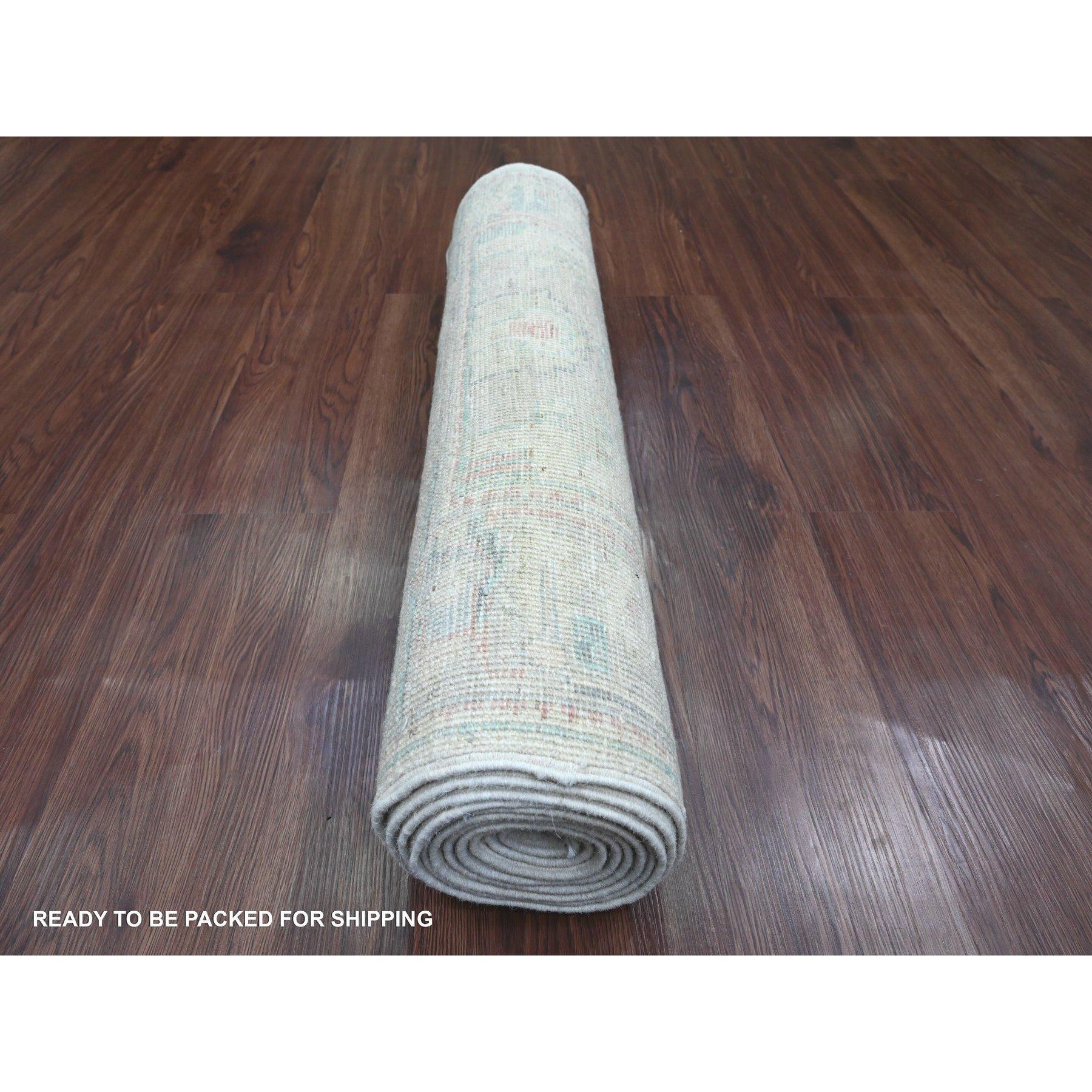 Annodato a mano Tappeto Runner in lana annodato a mano 3'x11'8