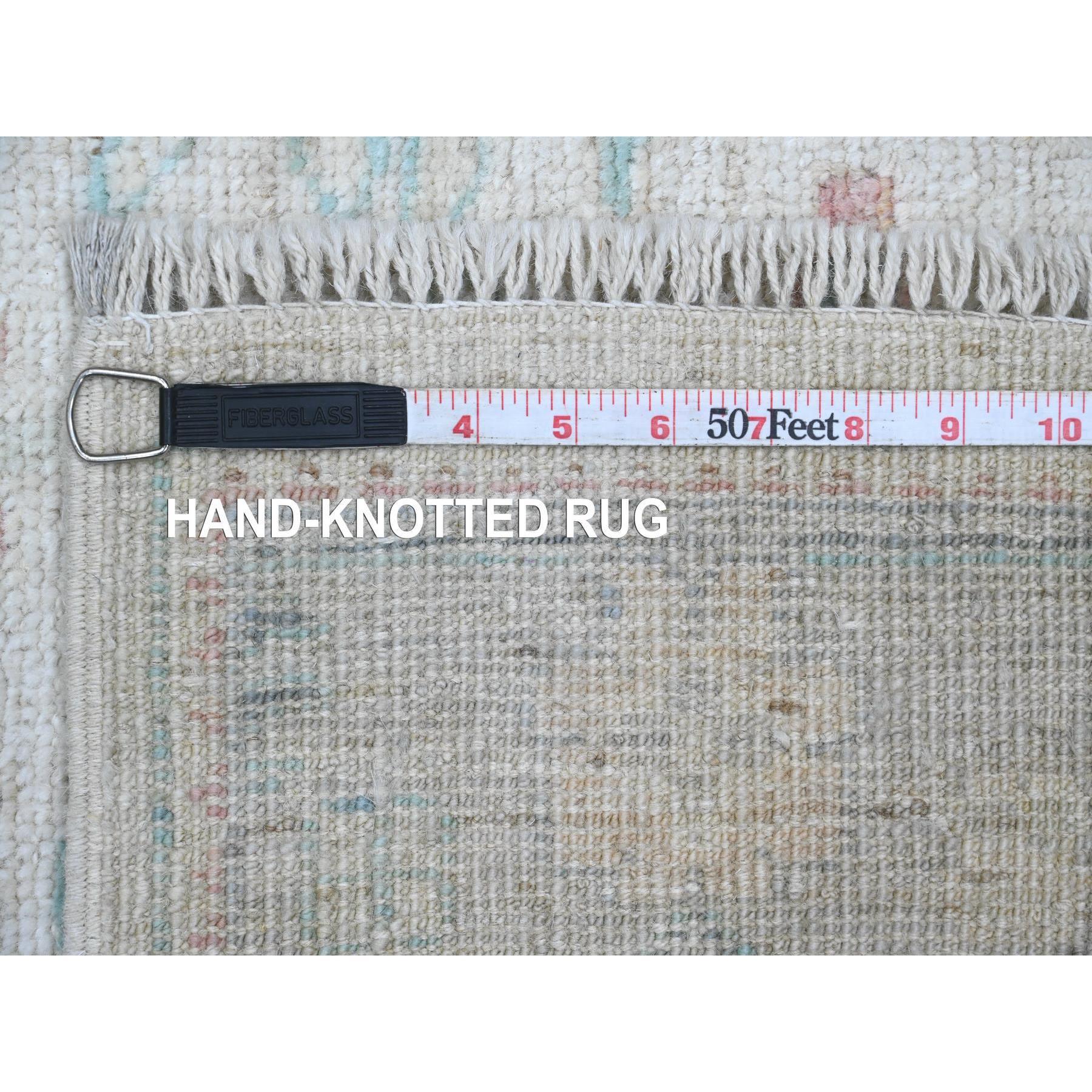XXI secolo e contemporaneo Tappeto Runner in lana annodato a mano 3'x11'8
