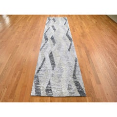 Tapis de course 3'x12' DIMENSIONAL CURTAINS Soie grise et laine texturée