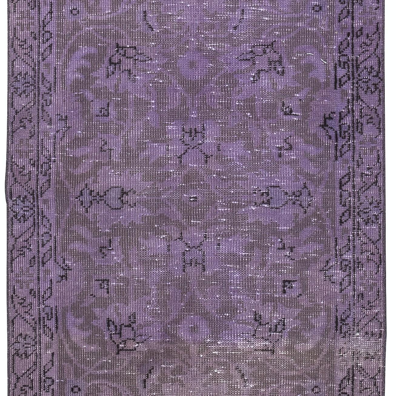 3x12 Ft Purple Hallway-Läufer. Küchenteppich. Korridor-Teppich. Modern Treppenteppich (Handgeknüpft) im Angebot