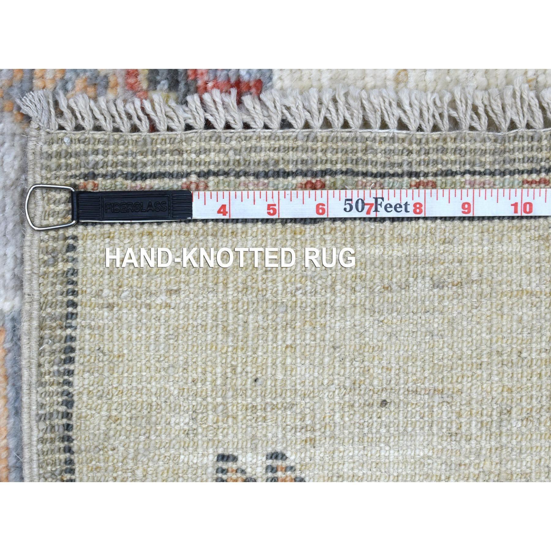 3'x12' Hand Knotted Gray Anatolian Village Inspired Wool Wide Runner Rug In New Condition For Sale In Carlstadt, NJ