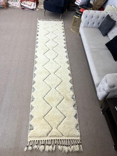 3x12.2 Ft Modern Handmade Tulu Runner Rug for Hallway. Custom Options Available