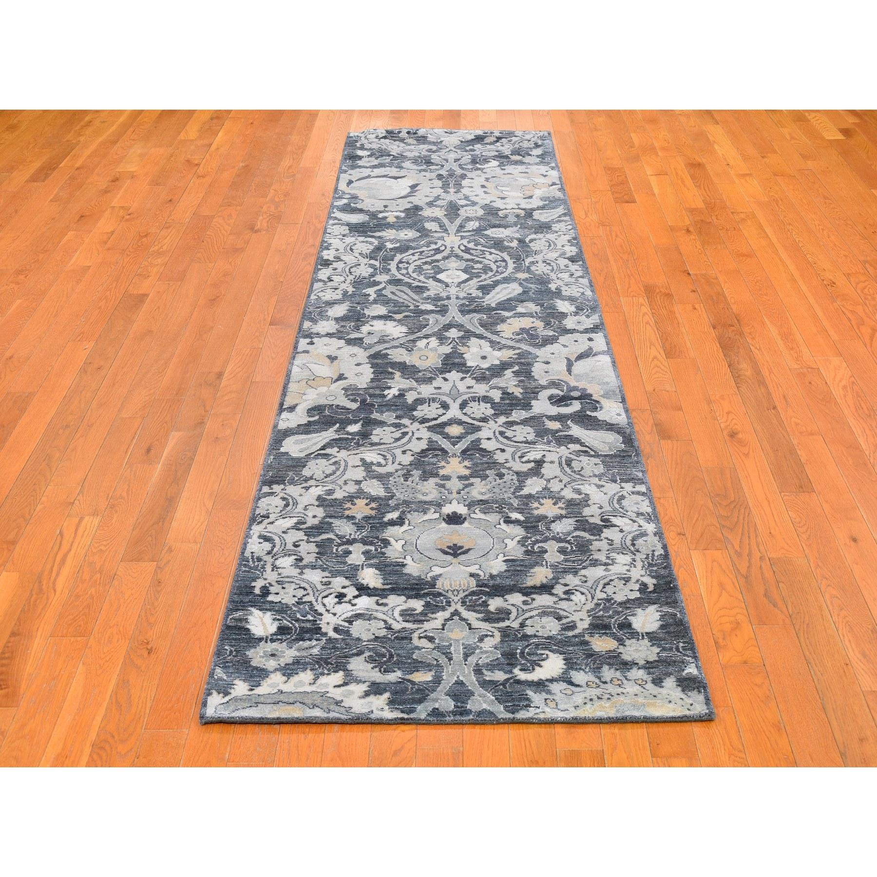 This is a truly genuine one-of-a-kind Silk with Textured Wool Palmette Motif Hand Knotted Wide Runner Oriental Rug. It has been woven for months and months in the centuries-old Persian weaving craftsmanship techniques by expert artisans.
Primary