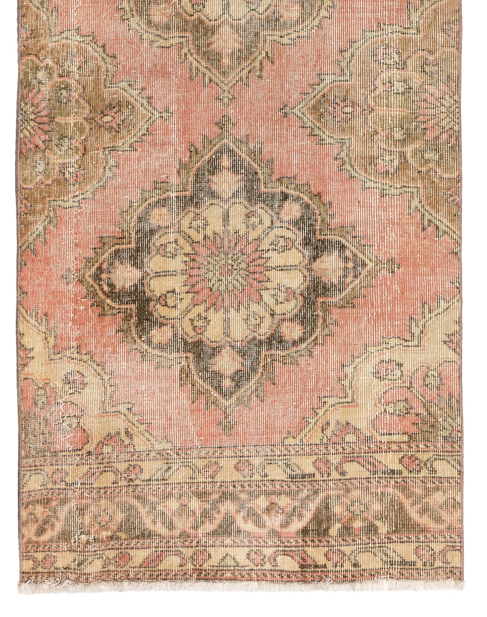 Hand-Knotted Handmade Turkish Narrow 20st Century Hallway Runner in Soft Colors For Sale