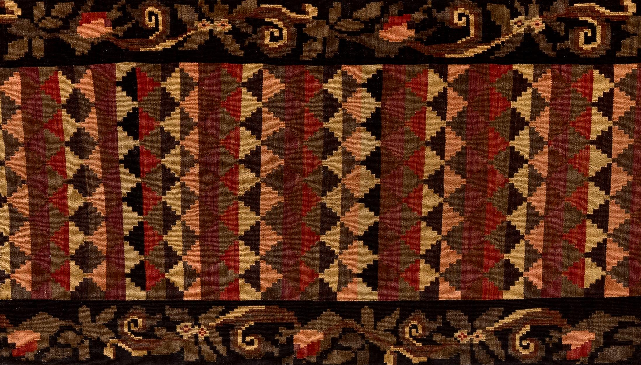 Hand-Woven 3 x 12.4 Ft Vintage Bessarabian Kilim, Handwoven Wool Runner Rug from Moldova