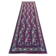 3'x12'5" Red, Afghan Khamyab Soft and Velvety Wool Hand Knotted Wide Runner Rug