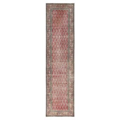 Alfombra de Lana Anudada a Mano con Diseño de Árbol Persa Tabriz Rojo Vintage de 3
x12
8