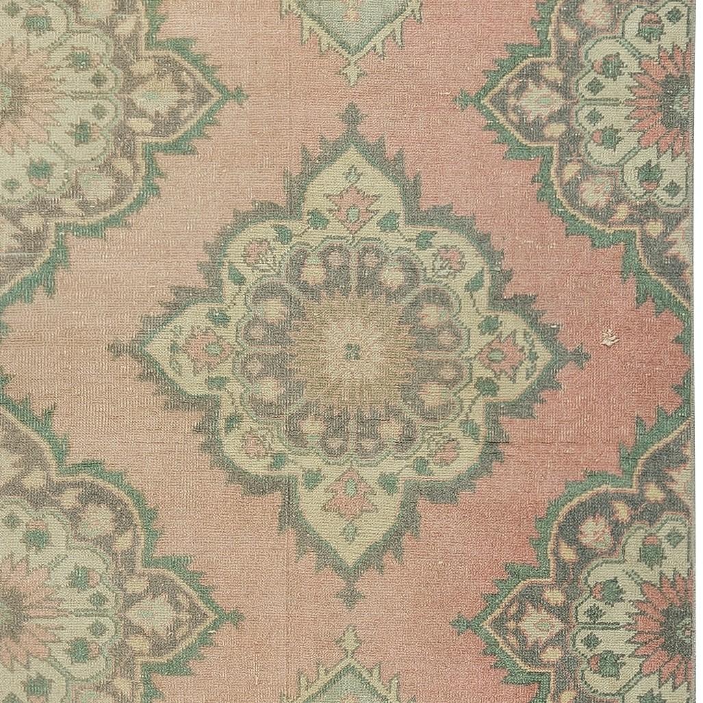 Hand-Knotted 3x13.2 Ft Handmade Hallway Runner. Kitchen Rug. Corridor Rug. 1960s Stair Rug For Sale