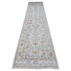 3
x13
6" Alabaster White Wool Foundtion Runner Angora Oushak Oriental Rug