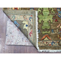 3'x13'8" Brown Heriz All Over Design Aryana Grade Hand Knotted Wool Runner Rug