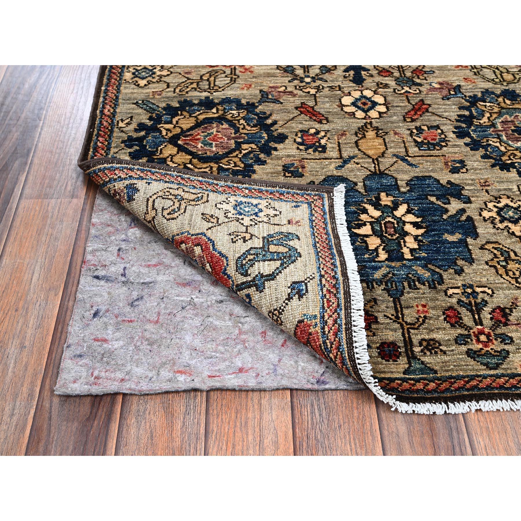 Afghano 3'x14' Brown Northwest Persian All Over Design Hand Knotted Wool Runner Rug in vendita