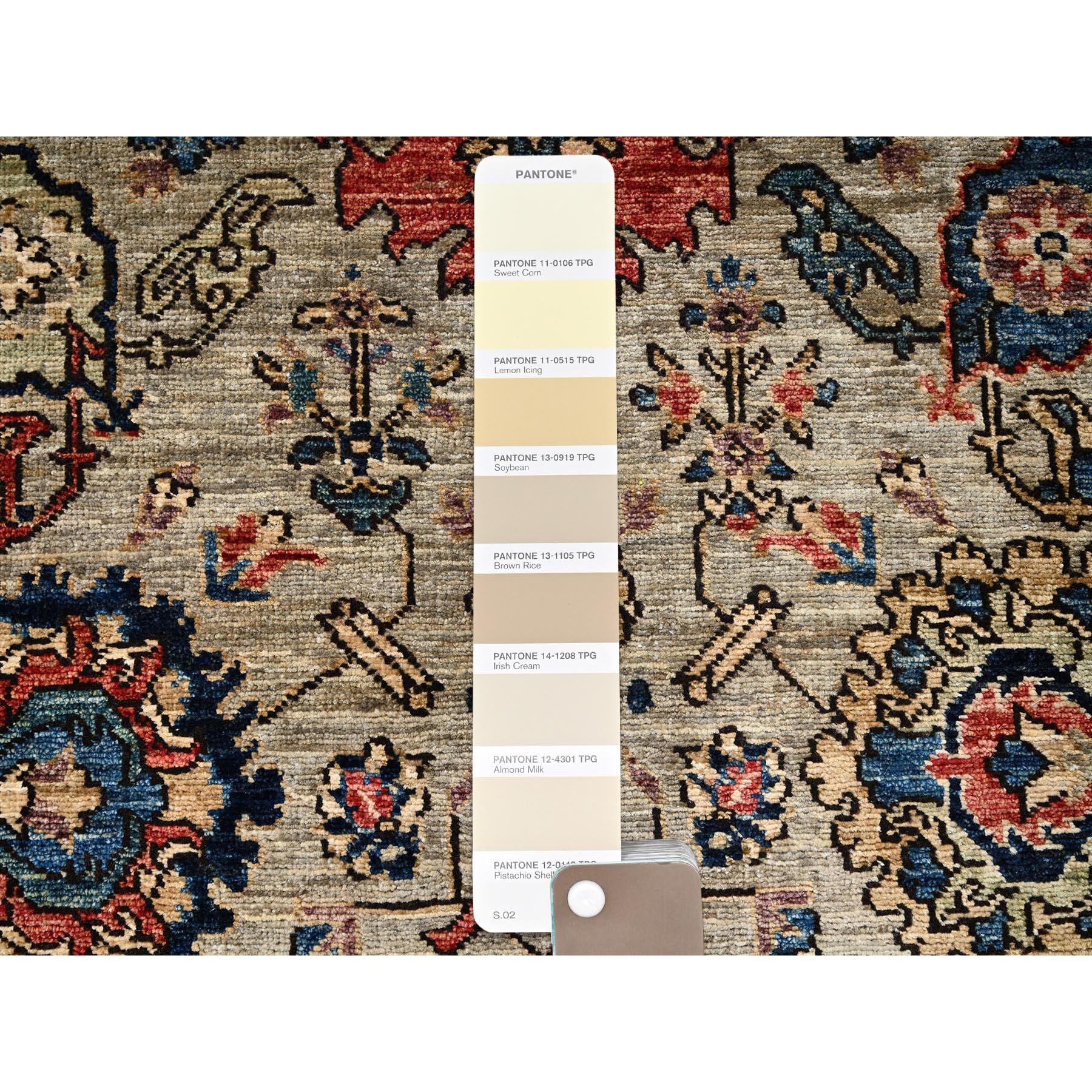 Annodato a mano 3'x14' Brown Northwest Persian All Over Design Hand Knotted Wool Runner Rug in vendita