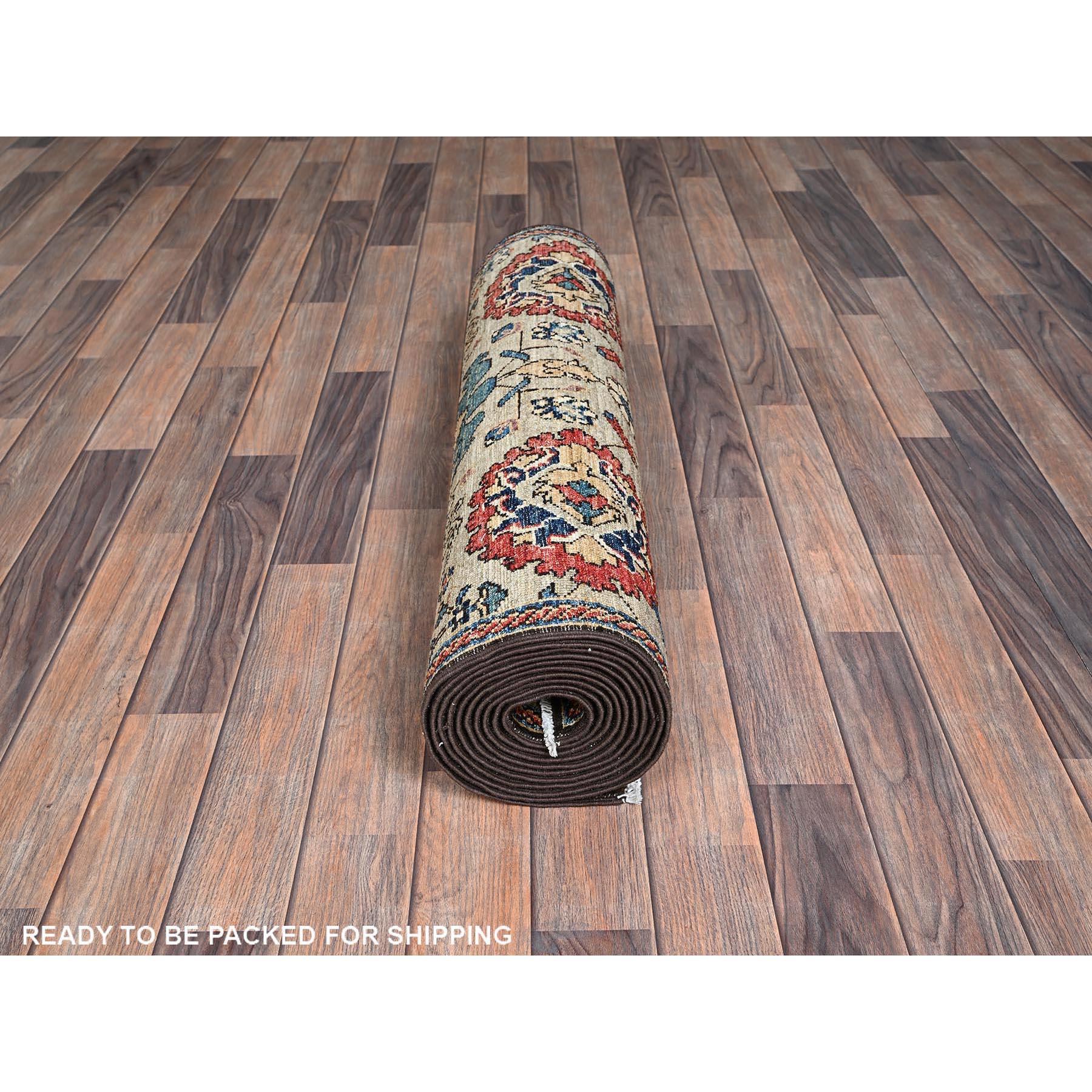 3'x14' Brown Northwest Persian All Over Design Hand Knotted Wool Runner Rug In condizioni Nuovo in vendita a Carlstadt, NJ