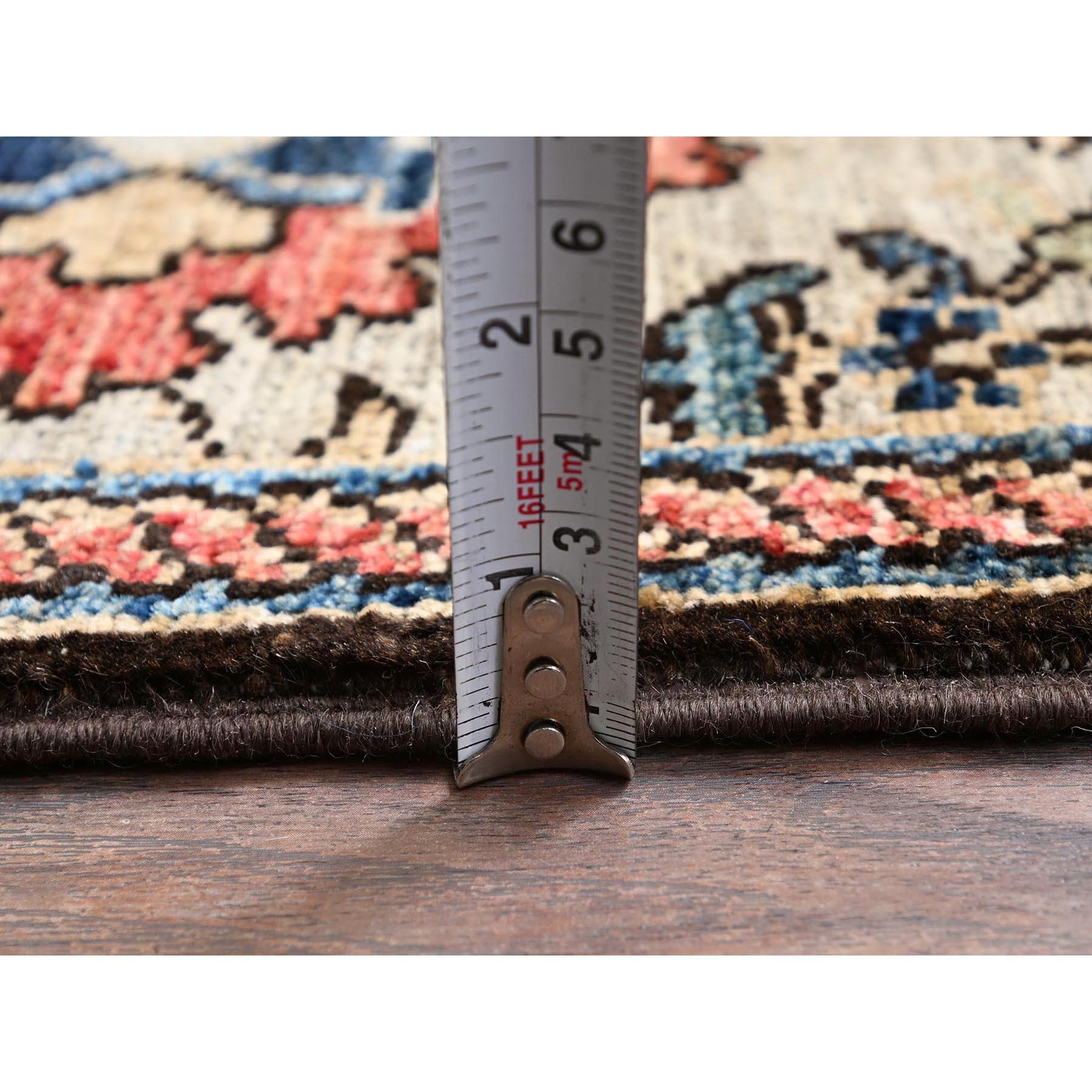 XXI secolo e contemporaneo 3'x14' Brown Northwest Persian All Over Design Hand Knotted Wool Runner Rug in vendita