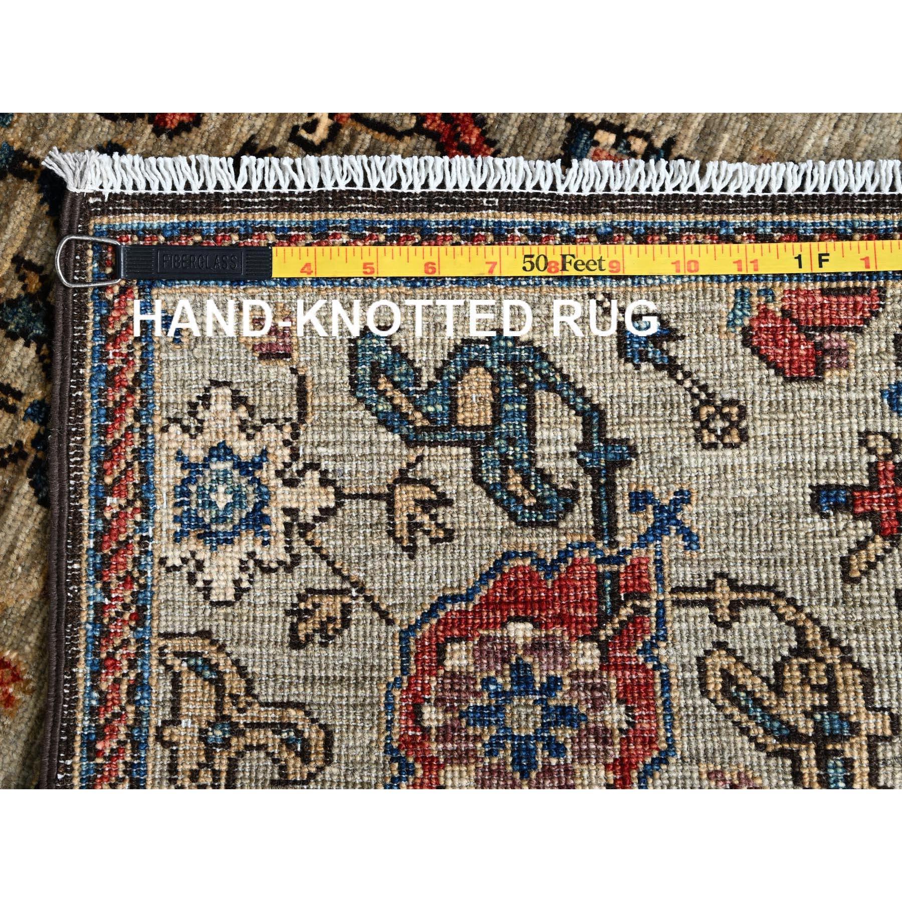 Lana 3'x14' Brown Northwest Persian All Over Design Hand Knotted Wool Runner Rug in vendita