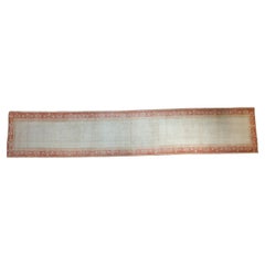 Tapis de couloir vintage Oushak vieilli