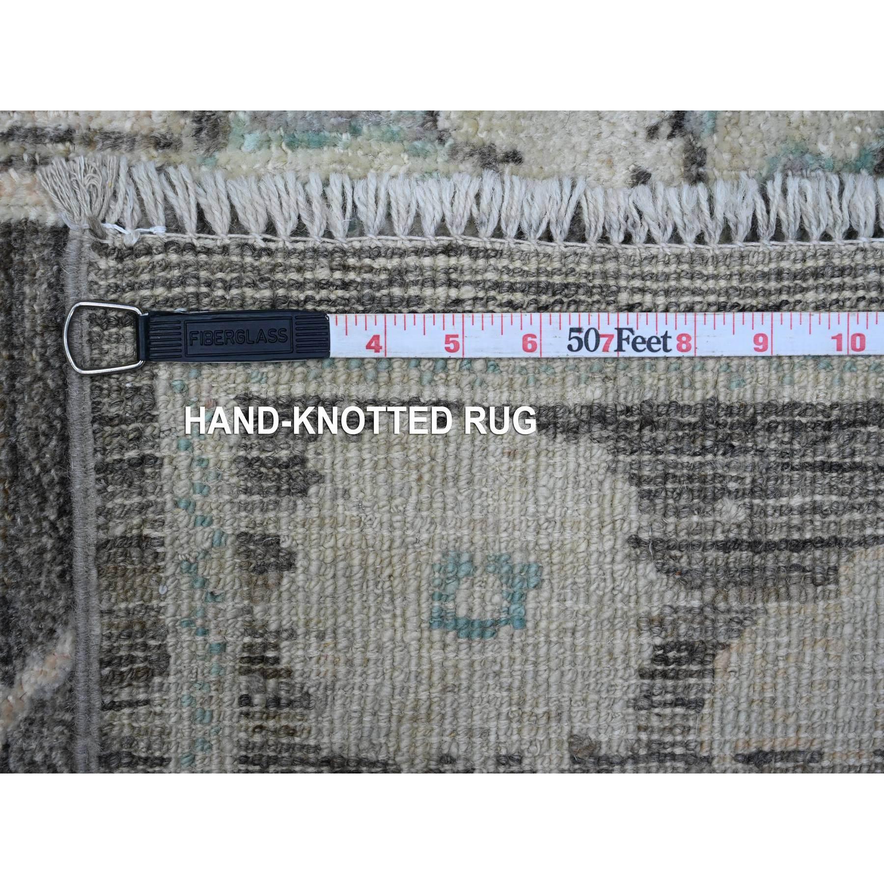 XXI secolo e contemporaneo Tappeto orientale Runner Oversize Afghan Angora Oushak 3'x15'7